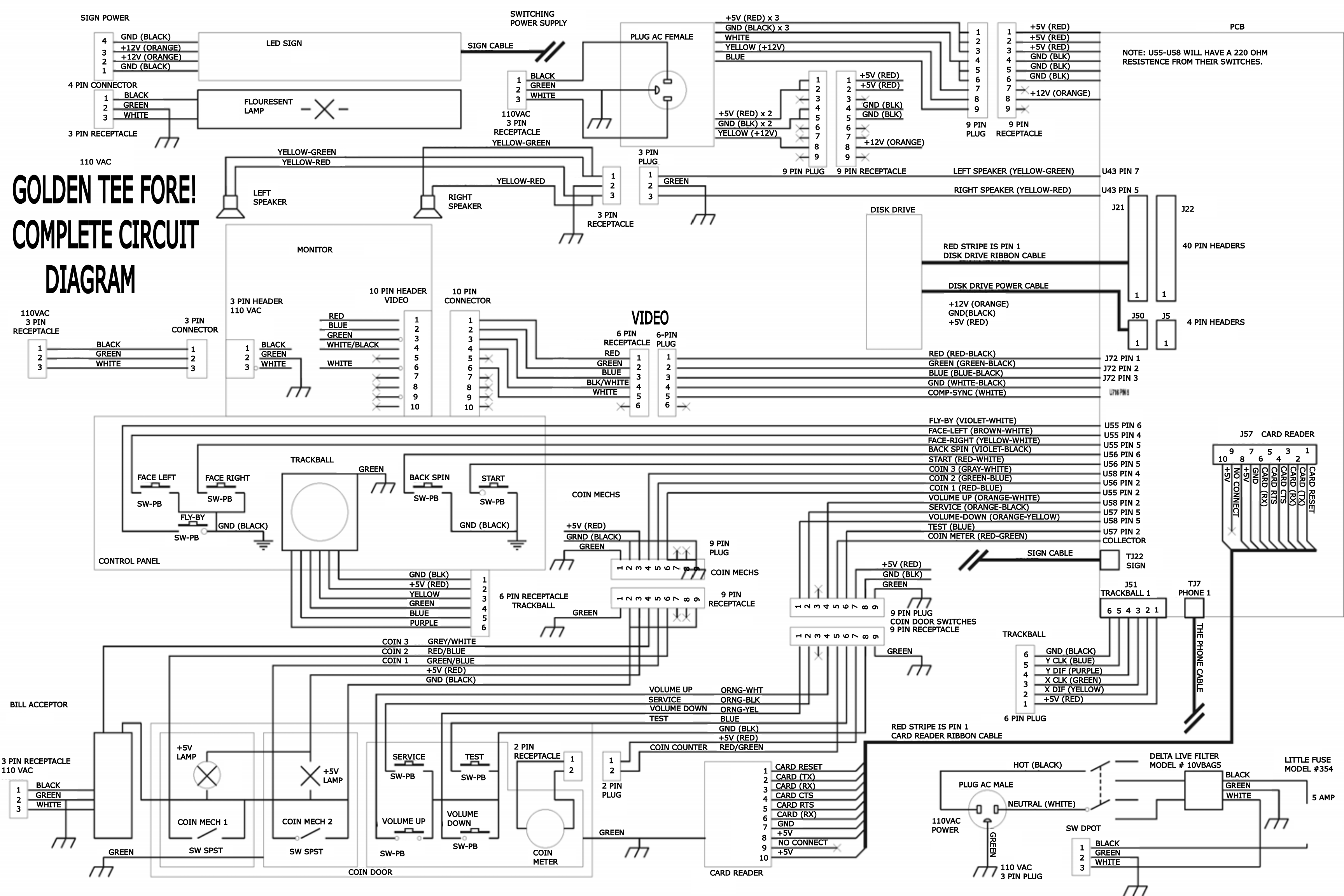 Golden Tee Fore! Circuit Diagram